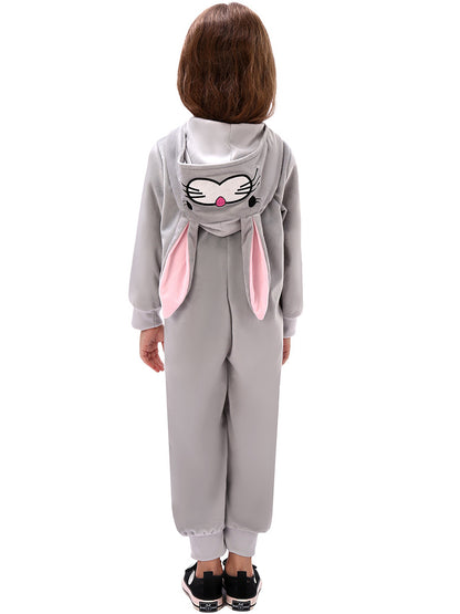Disfraz de conejo para niños, pelele de conejo de peluche para niñas y niños, traje de Pascua unisex
