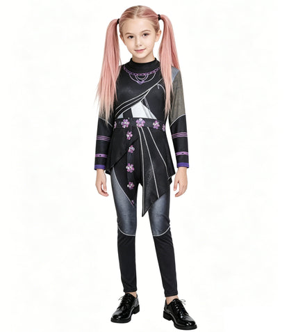 Kids Kpop Black Battle Suit Rumi Mira Zoey Warrior Costumes