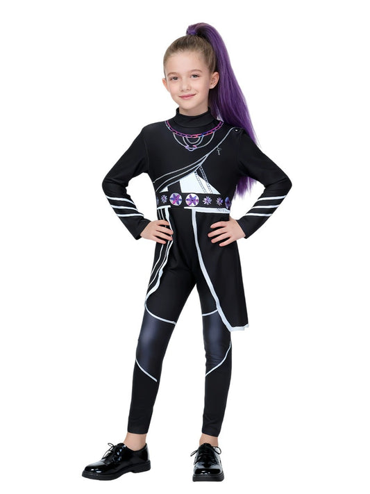Kids Kpop Black Battle Suit Rumi Mira Zoey Warrior Costumes