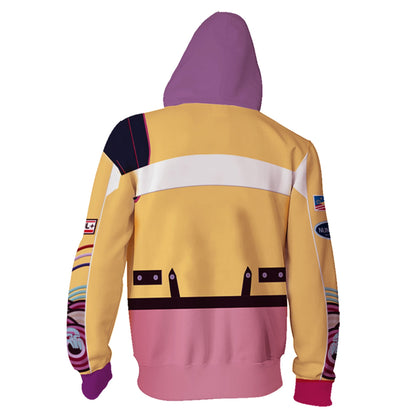 Yellow Pop Star Hoodie Causal Zip-up Sweatshirt for Daily Cosplay Wear