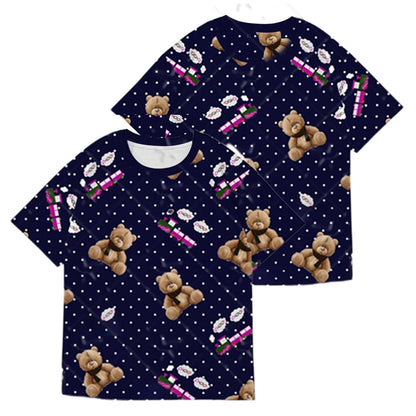 Rumi Pajamas Cute Bear Shirt and Pants Suit Kids Adult Casual Costume for Daily Wear