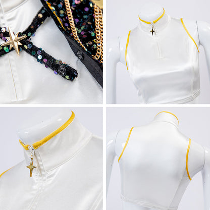 KPop Rumi Golden Deluxe Costume 4-Piece Stage Performance Outfit Full Set