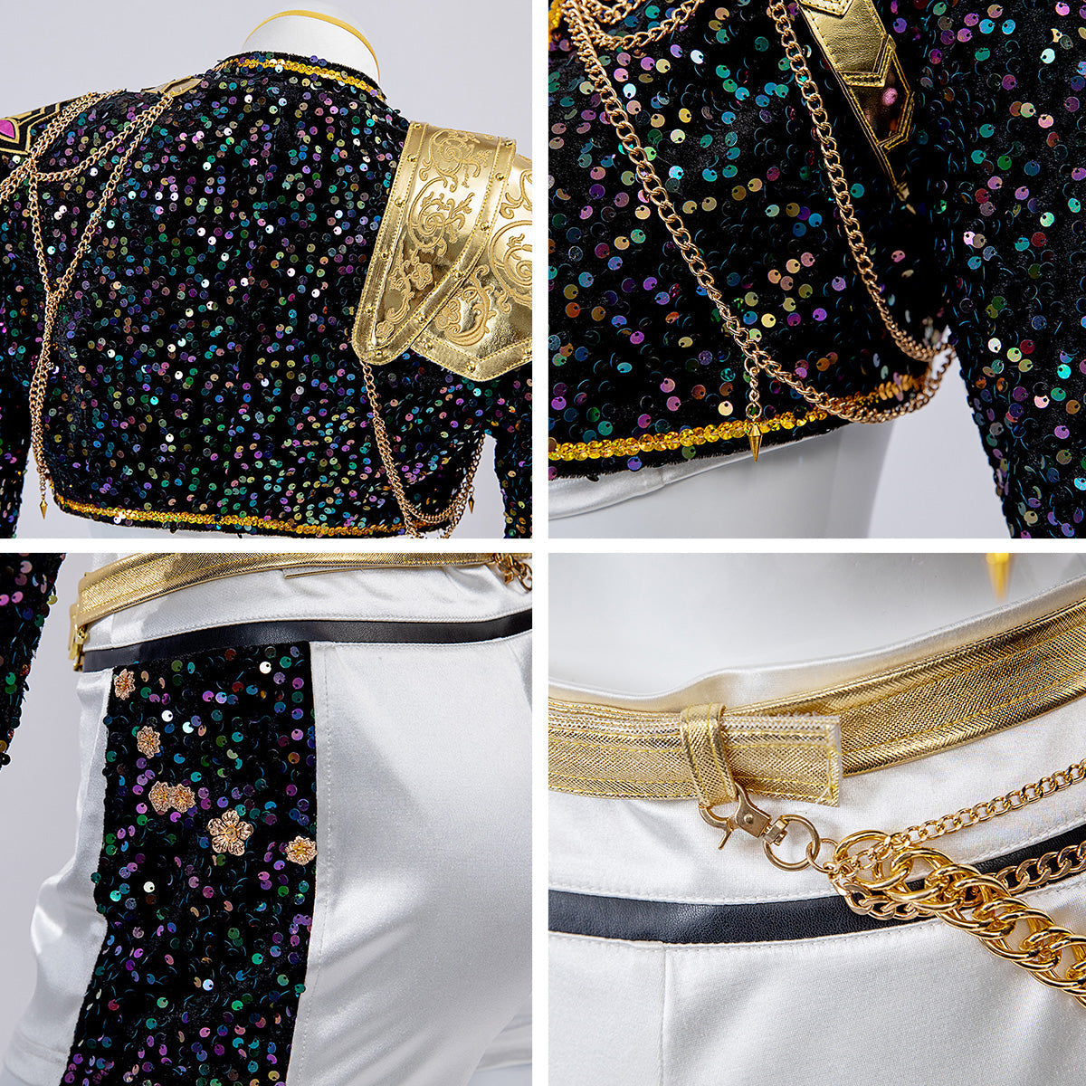 KPop Rumi Golden Deluxe Costume 4-Piece Stage Performance Outfit Full Set