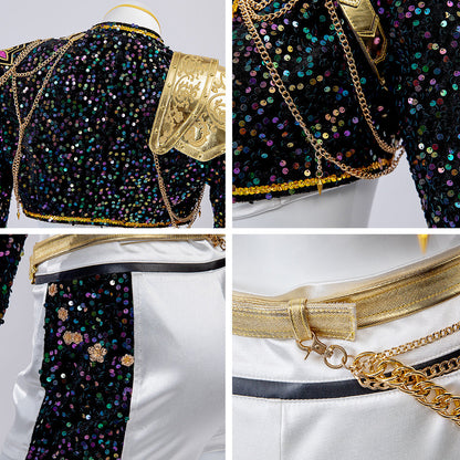 KPop Rumi Golden Deluxe Costume 4-Piece Stage Performance Outfit Full Set