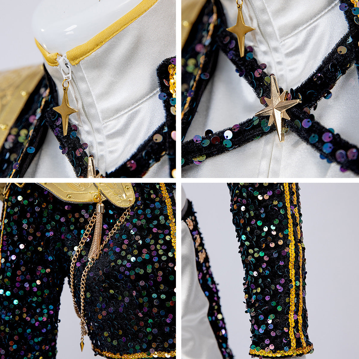 KPop Rumi Golden Deluxe Costume 4-Piece Stage Performance Outfit Full Set