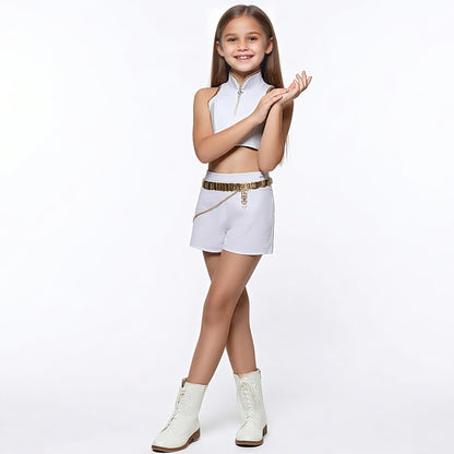 KPop Rumi Costume White Stage Dance Outfit Full Set Party Carnival Cosplay Outfit