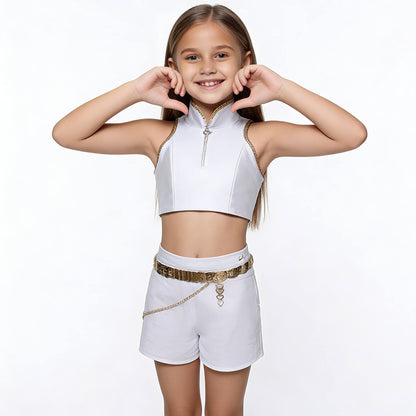 KPop Rumi Costume White Stage Dance Outfit Full Set Party Carnival Cosplay Outfit