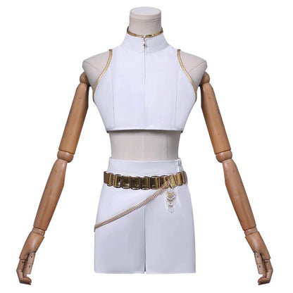 KPop Rumi Costume White Stage Dance Outfit Full Set Party Carnival Cosplay Outfit