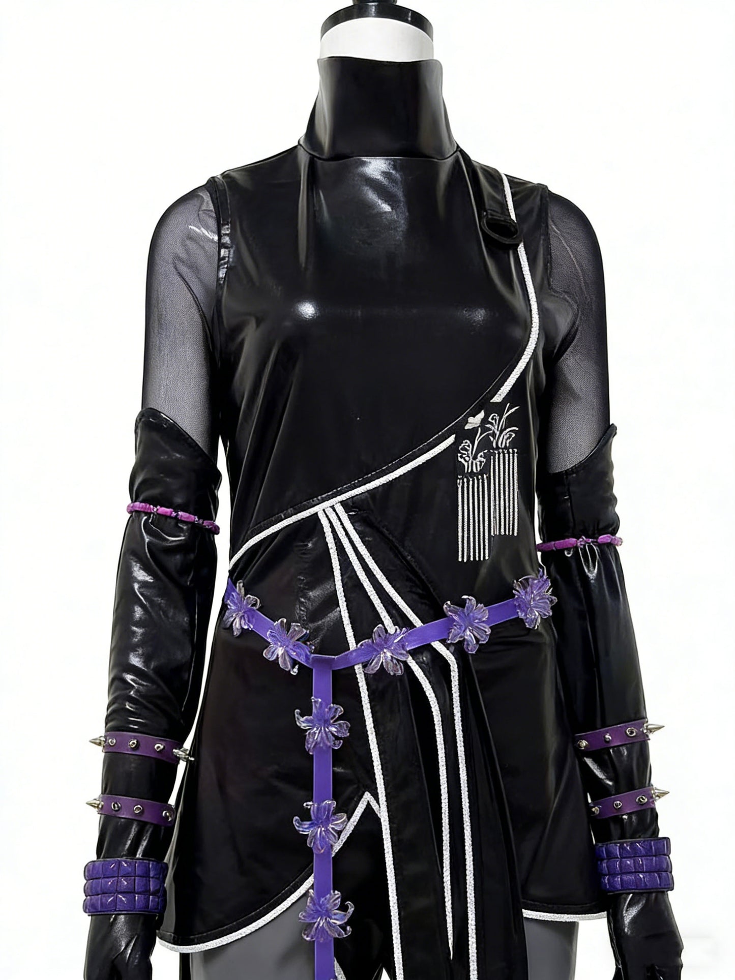 KPop Demon Hunters Mira Chasseuse Noire Costume Simili Cuir Tenue de Cosplay