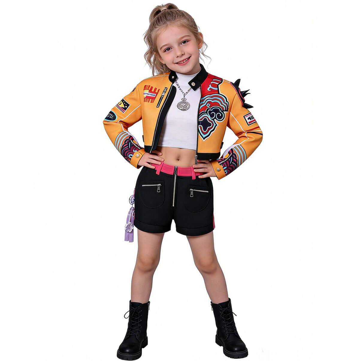 Full 6-Piece KPop Demon Hunters Rumi Professional Costume Set Yellow J ...
