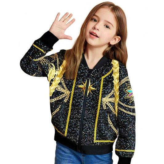Black KPop Rumi Golden Jacket Gold Glitter-printed Rumi Cosplay Coat