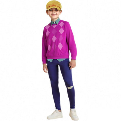 KPop Fashion Stage Performance Outfit Pink Top and Navy Jeans Cosplay Full Set for Boys and Men