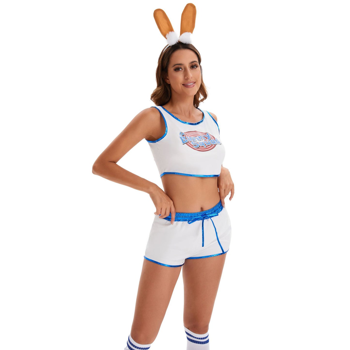Women Lola Bunny Costume #10 Basketball Jersey 90s Movie Cosplay Outfit