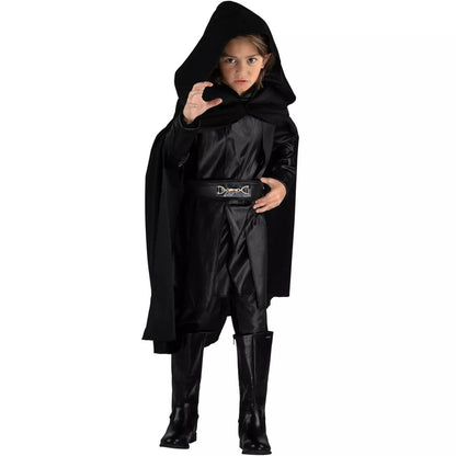 Luke Skywalker Costume Deluxe Jedi Black Outfit Tunic Hooded Robe Full Set