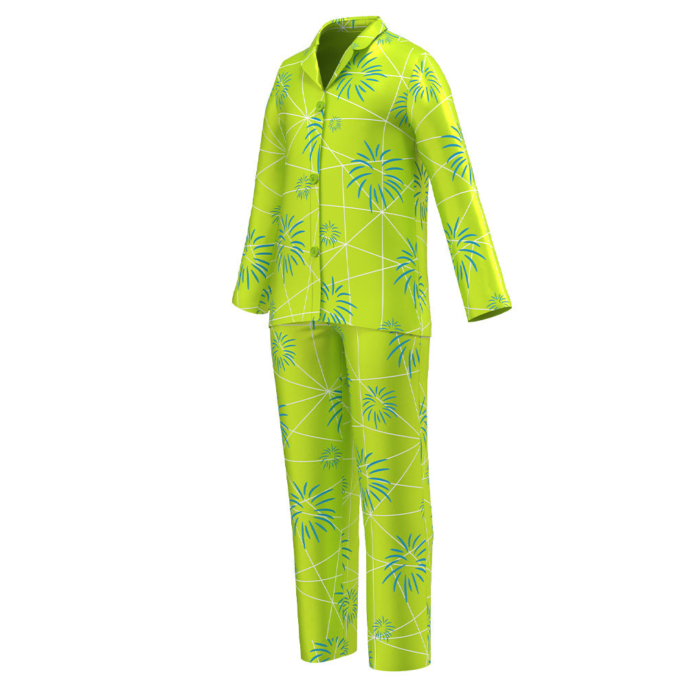Inside Joy DIsgust Pajamas Movie Joy Costume Silk Sleepwear Disgust Sleep Shirts and Pants 2pcs Suit