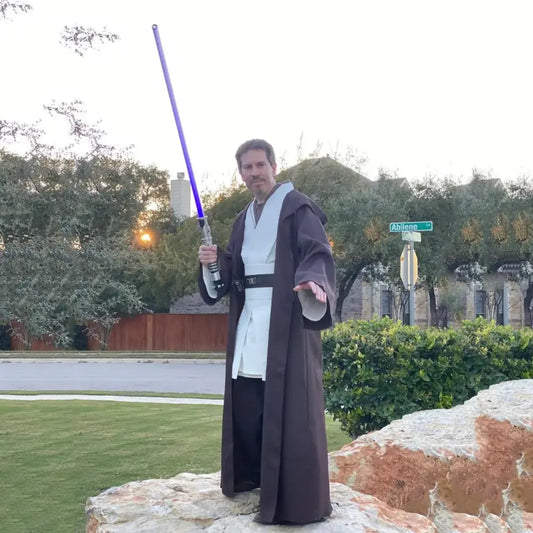 Adult Jedi Robe Obi Wan Kenobi Tunic Cosplay Uniform Hooded Cloak Full Jedi Costume