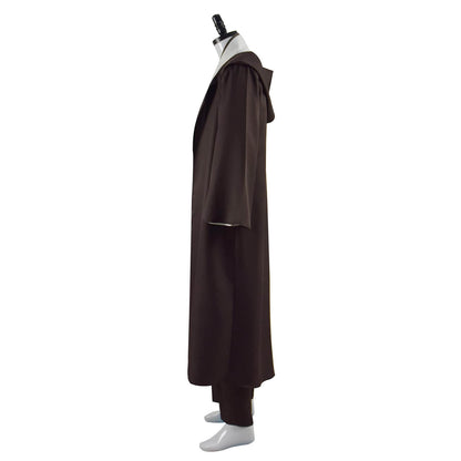 Adult Jedi Robe Obi Wan Kenobi Tunic Cosplay Uniform Hooded Cloak Full Jedi Costume