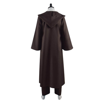 Adult Jedi Robe Obi Wan Kenobi Tunic Cosplay Uniform Hooded Cloak Full Jedi Costume