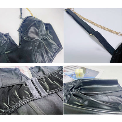 Women Sexy Bunny Costume Leather Bunny Girl Dress Up Outfit