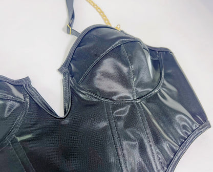 Women Sexy Bunny Costume Leather Bunny Girl Dress Up Outfit