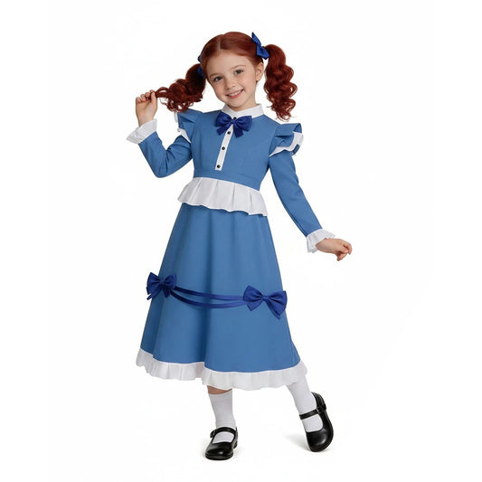 Poppy Cosplay Costume Blue Lolita Maid Dress Poppy Playtime Cosplay Halloween Costume
