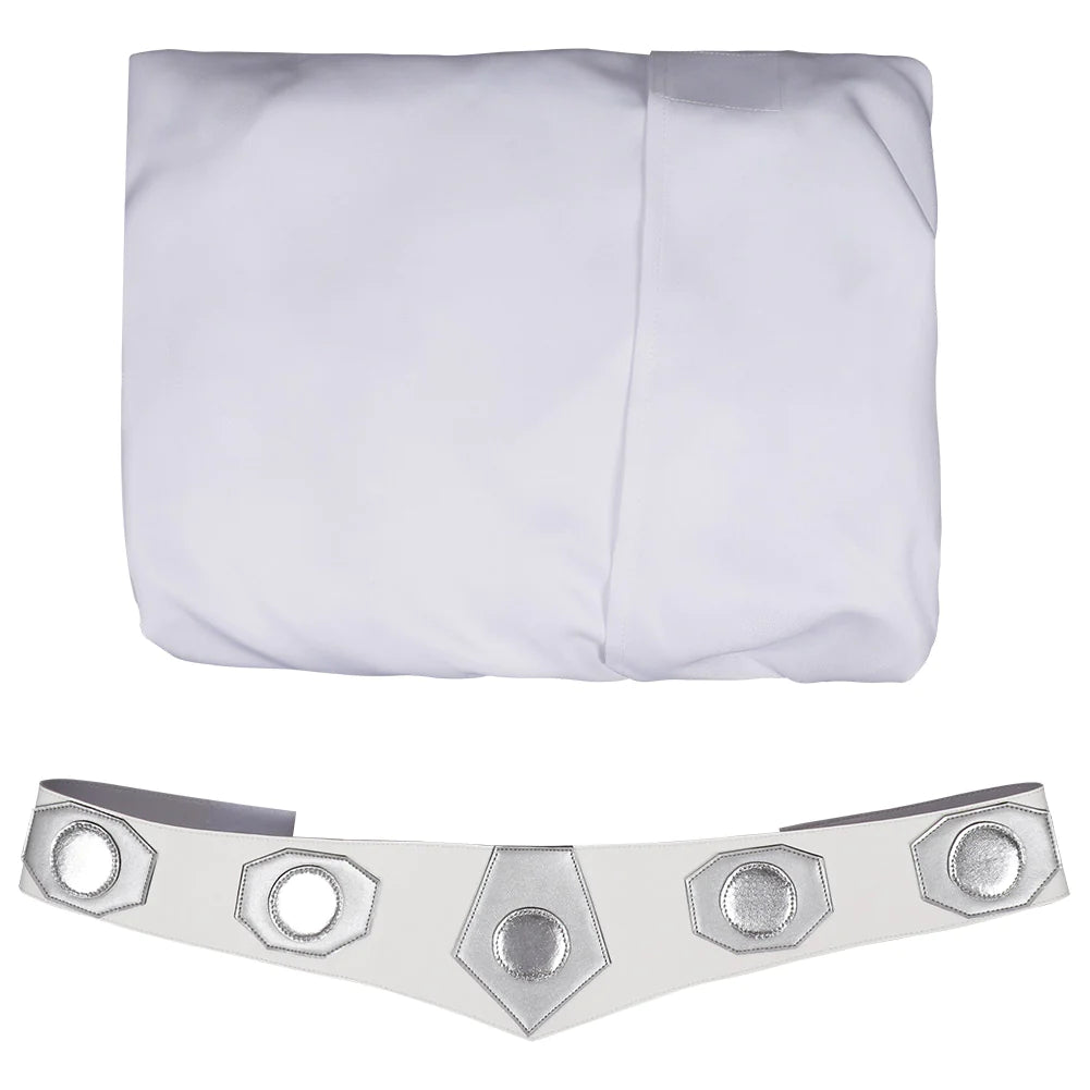 Déguisement Princesse Leia Femme Robe Longue Blanche à Capuche Tenue de Cosplay Leia Organa du Film