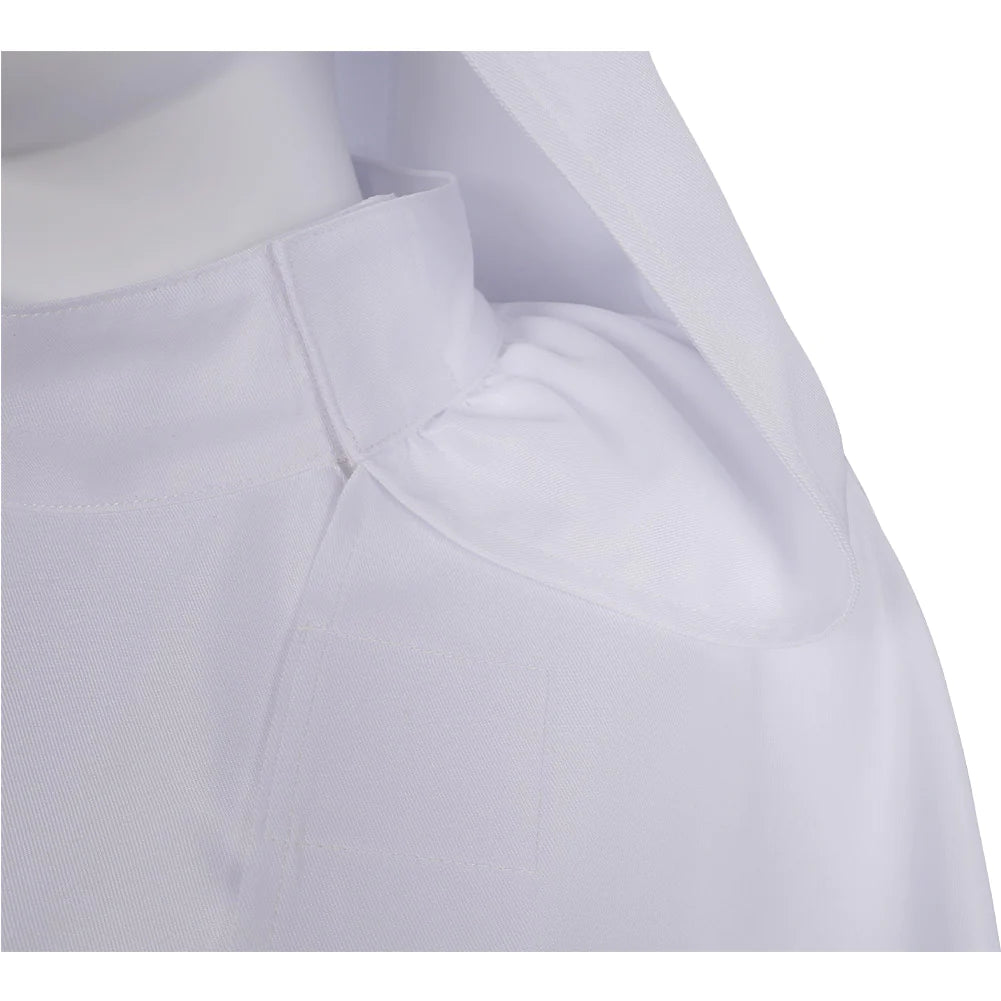 Déguisement Princesse Leia Femme Robe Longue Blanche à Capuche Tenue de Cosplay Leia Organa du Film