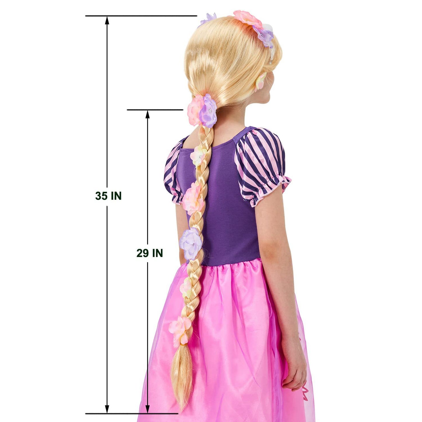 Vestido de princesa iluminado para niñas, vestido de fiesta, disfraz de princesa de pelo largo