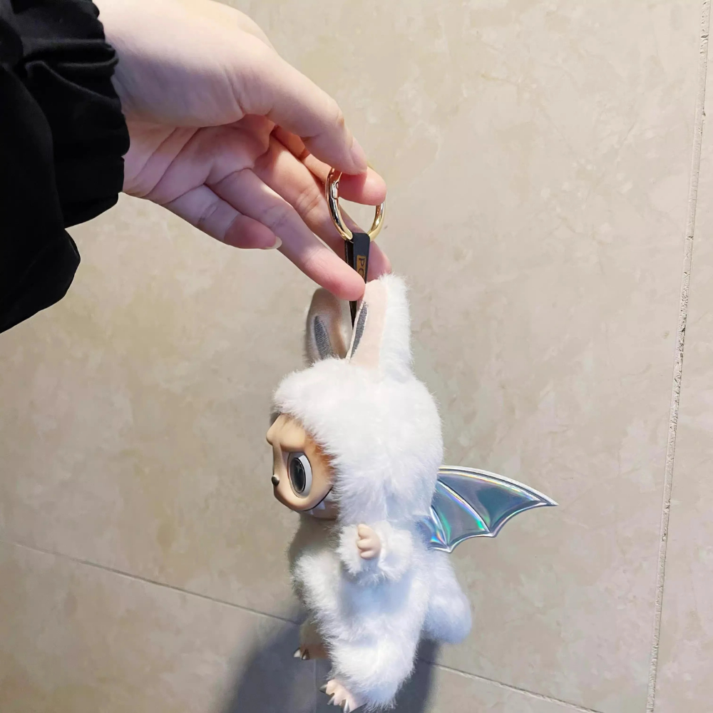 6.7in Labubu Keychain Plush Doll Spooky Monster Staffed Labubu Pumpkin Toy