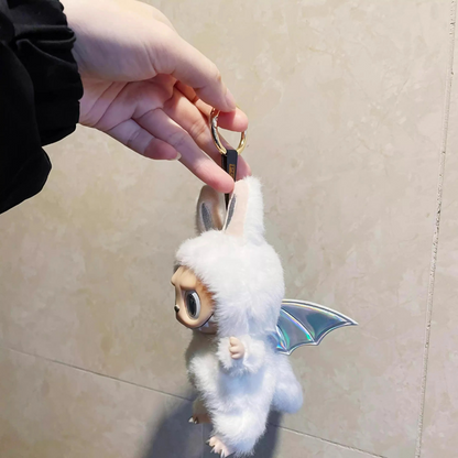 6.7in Labubu Keychain Plush Doll Spooky Monster Staffed Labubu Pumpkin Toy