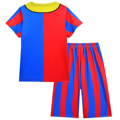 Girls Pomni Dress Kids Casual Hoodie Sweatshirt Short Sets Pomni Cosplay Outfit for Daily Wear