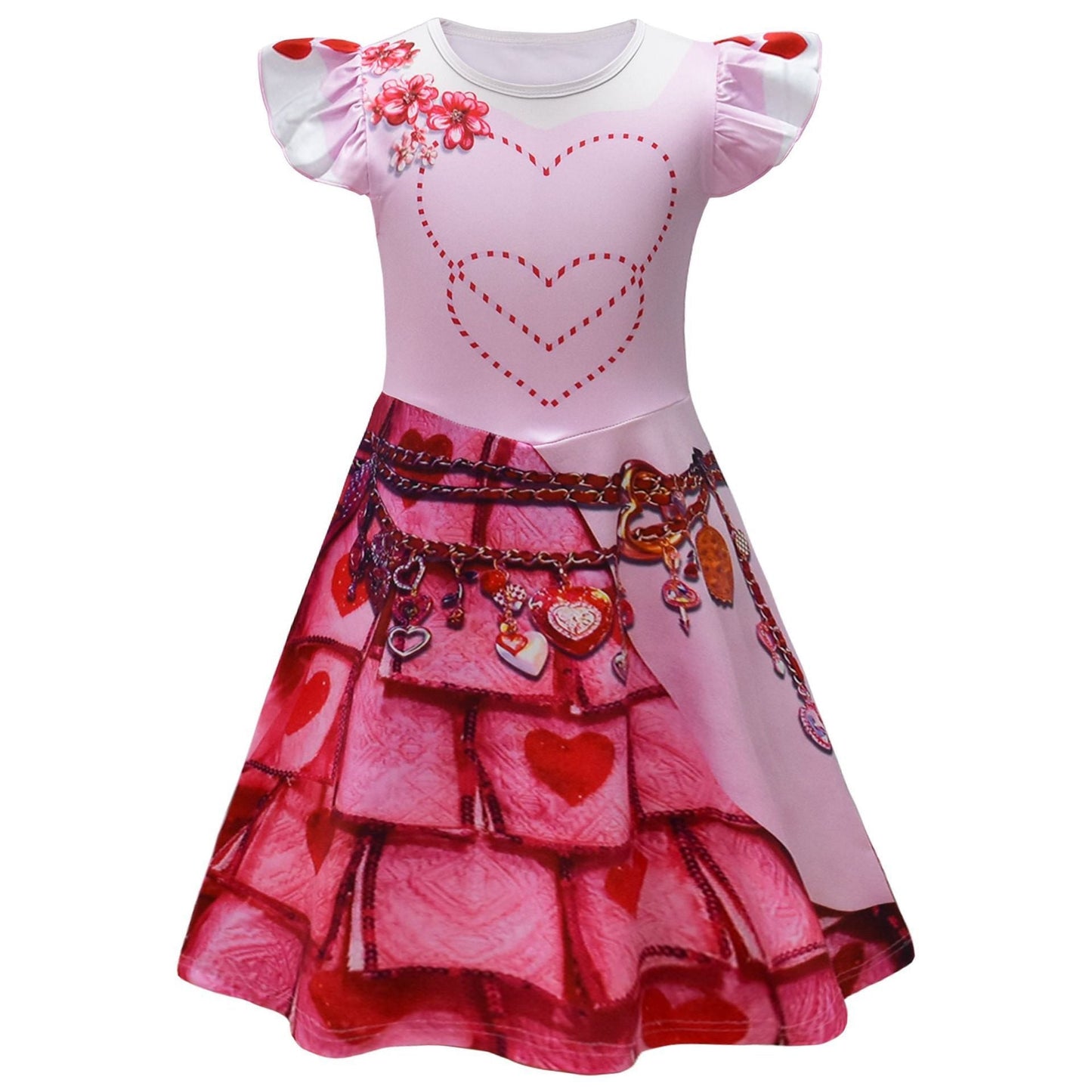 El auge del disfraz de Red Bridget, vestido rosa, princesa, la Reina de Corazones