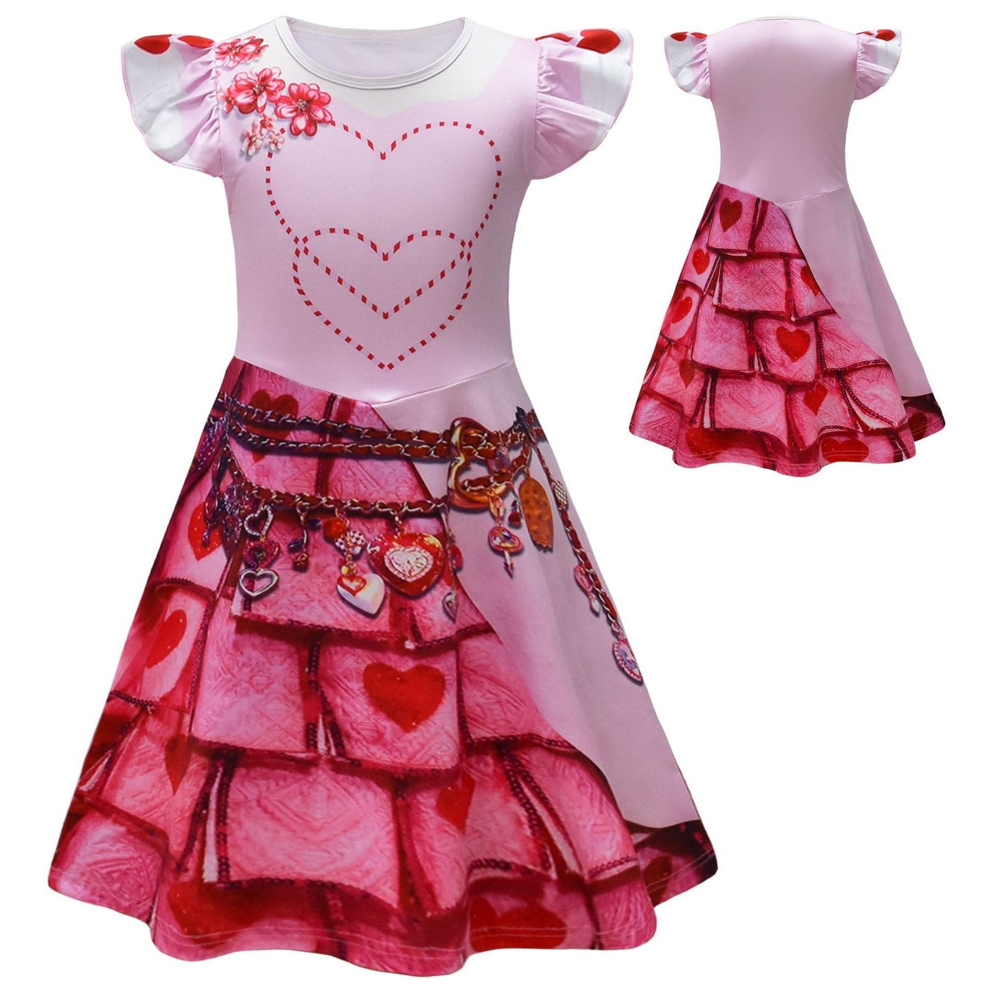 El auge del disfraz de Red Bridget, vestido rosa, princesa, la Reina de Corazones