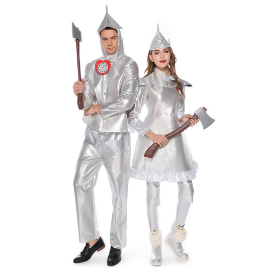 Couple Tin Woodsman Costume Women Men Tin Can Man Cosplay Outfit