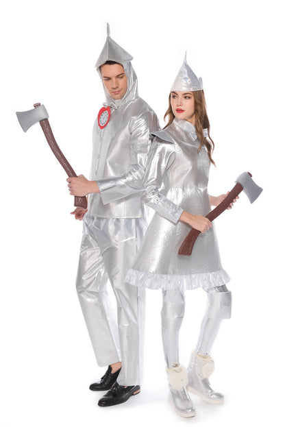Couple Tin Woodsman Costume Women Men Tin Can Man Cosplay Outfit