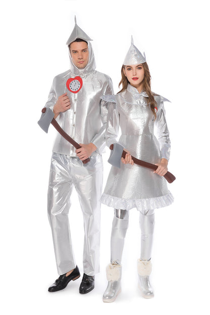 Couple Tin Woodsman Costume Women Men Tin Can Man Cosplay Outfit