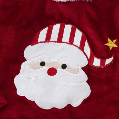 Costume de Noël 3 pièces pour tout-petits, hauts en velours, pantalon, chapeau, tenue de petit Père Noël pour filles
