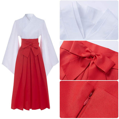Teens/Adult Utahime Lori Costume White Red Kimono Dress Full Set for Women Girl Cosplay