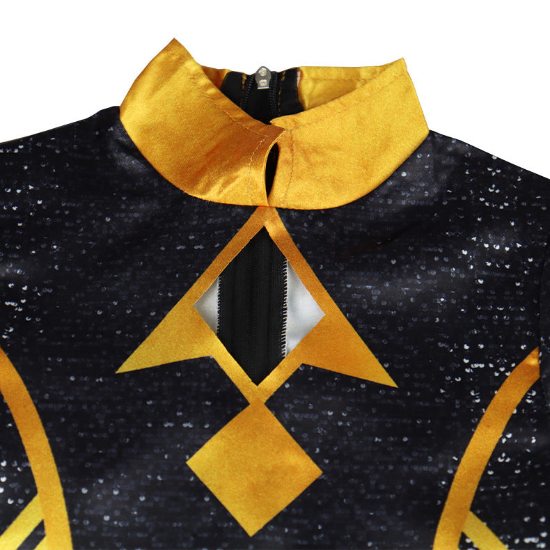 Black Zoey Costume Golden Stage Performance Oufit For Party Cosplay and Halloween Cosplay