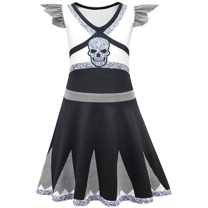 Costume de pom-pom girl pour enfants, robe de cosplay d'Halloween, tenue d'Halloween déguisée pour pom-pom girl