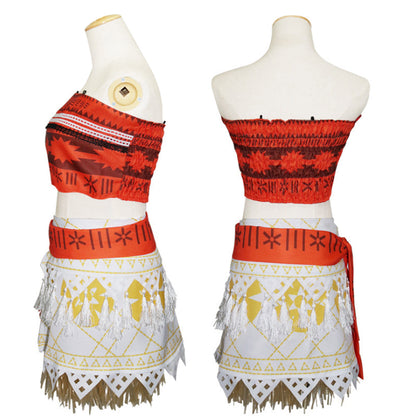 Princess Moanna Costume Women and Girls Polynesian Cosplay Costume Beach Dress Up Outfits