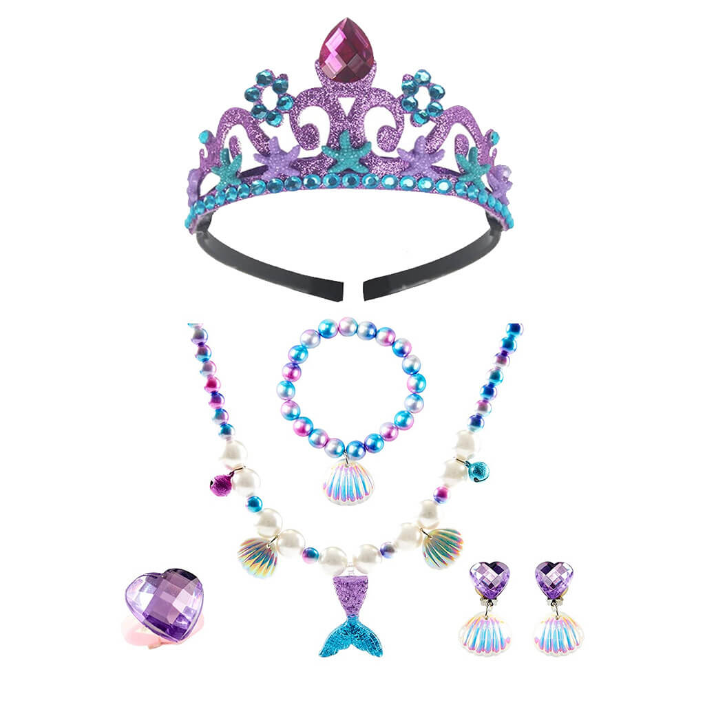 Vestido de la Sirenita con mangas abullonadas y lentejuelas brillantes, vestido tutú de sirena para niñas, vestido de cumpleaños
