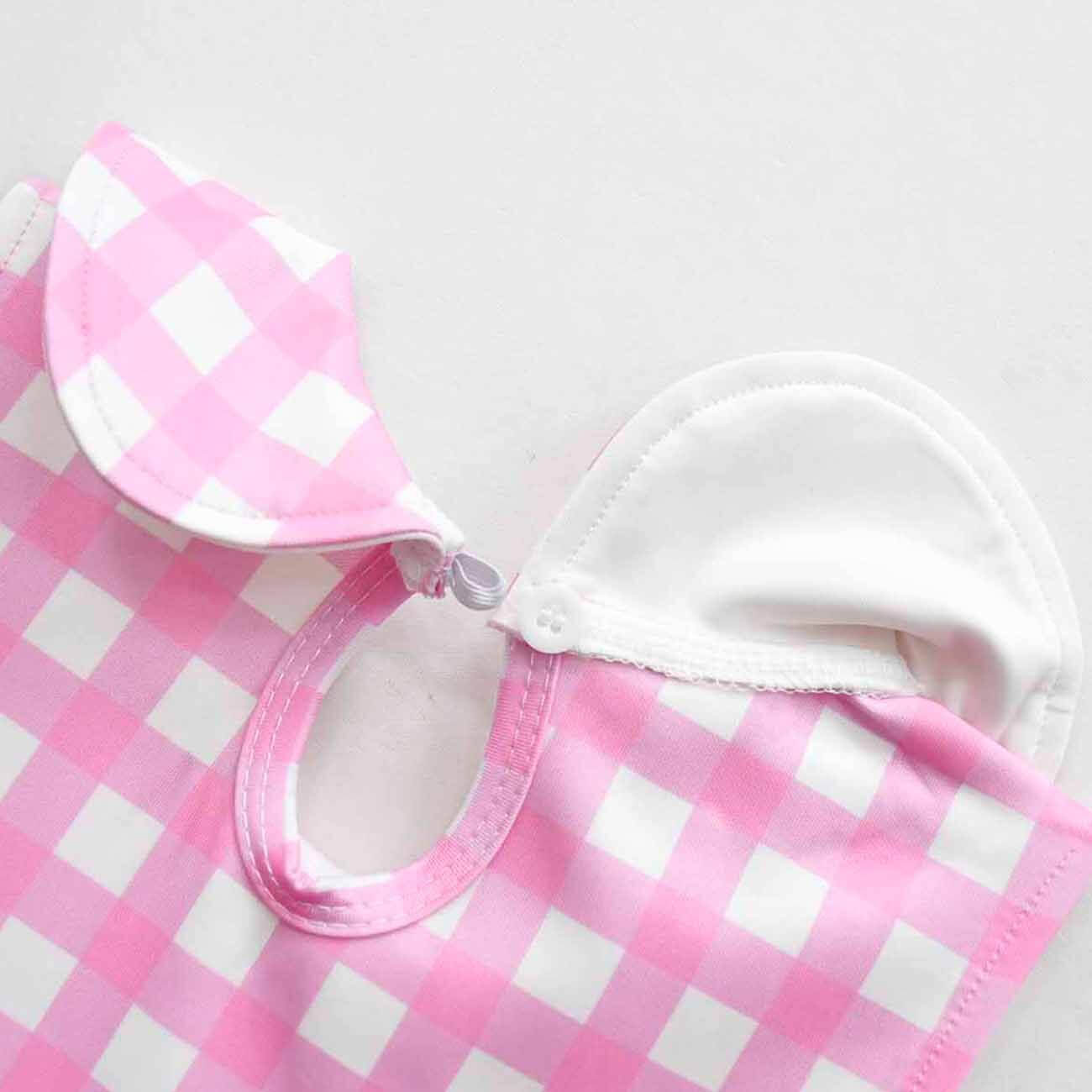 Vestido a cuadros rosa sin mangas para niñas, conjunto de fiesta con accesorios, disfraz de Halloween para niñas