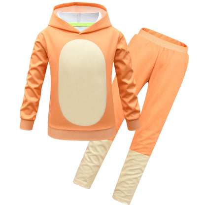 Enfants Costume Dessin Animé à Capuche et Pantalon 2 Pièces Ensemble Complet Sweat-shirt à Manches Longues et Pantalon pour Garçons Filles