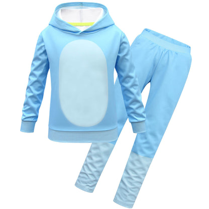 Enfants Costume Dessin Animé à Capuche et Pantalon 2 Pièces Ensemble Complet Sweat-shirt à Manches Longues et Pantalon pour Garçons Filles