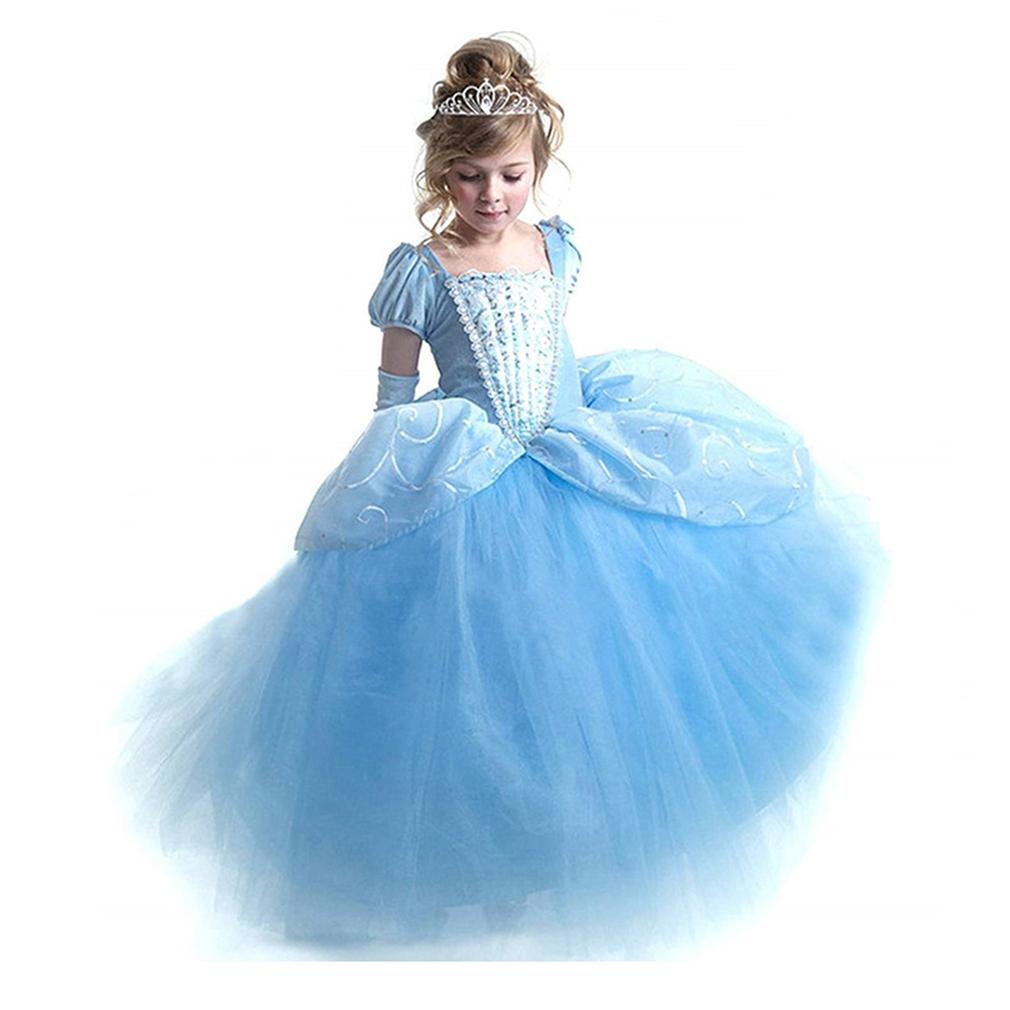 Vestido de Cenicienta para Niñas Vestido de Cumpleaños de Fiesta Disfraz de Princesa Disfraces de Halloween
