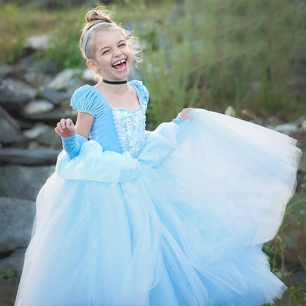 Vestido de Cenicienta para Niñas Vestido de Cumpleaños de Fiesta Disfraz de Princesa Disfraces de Halloween
