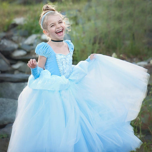 Kids Cinderella Dress Party Birthday Dress Up Princess Dress Halloween Costumes