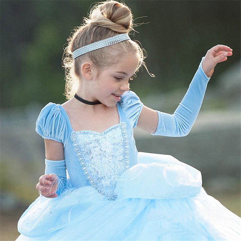 Vestido de Cenicienta para Niñas Vestido de Cumpleaños de Fiesta Disfraz de Princesa Disfraces de Halloween