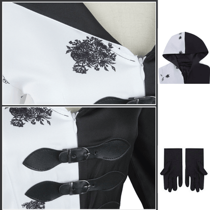 Fashion High Low Dress with A Pair of Gloves For Halloween Cosplay